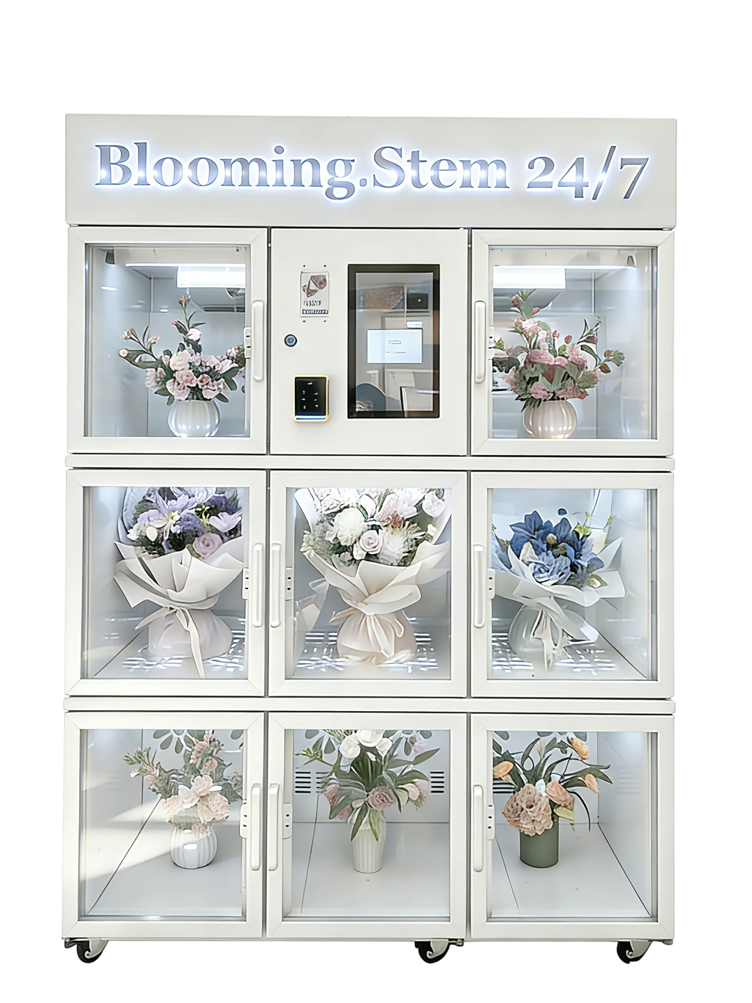 Rotating Shelf Flower Vending Machine Customizable Automatic Fresh Flower Vendor
