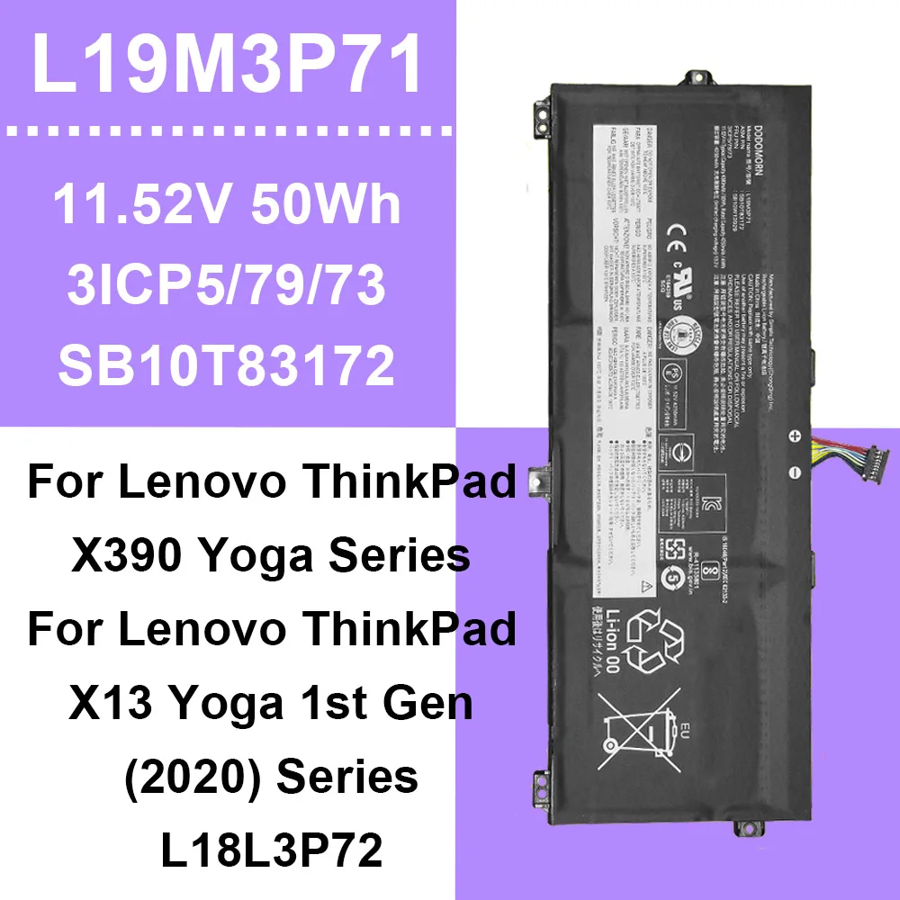 DODOMORN For Lenovo ThinkPad X390 Yoga X13 Yoga 1st Gen (2020) Series Laptop Battery  L19M3P71 L18L3P72 L18M3P72 L18S3P72 OEM