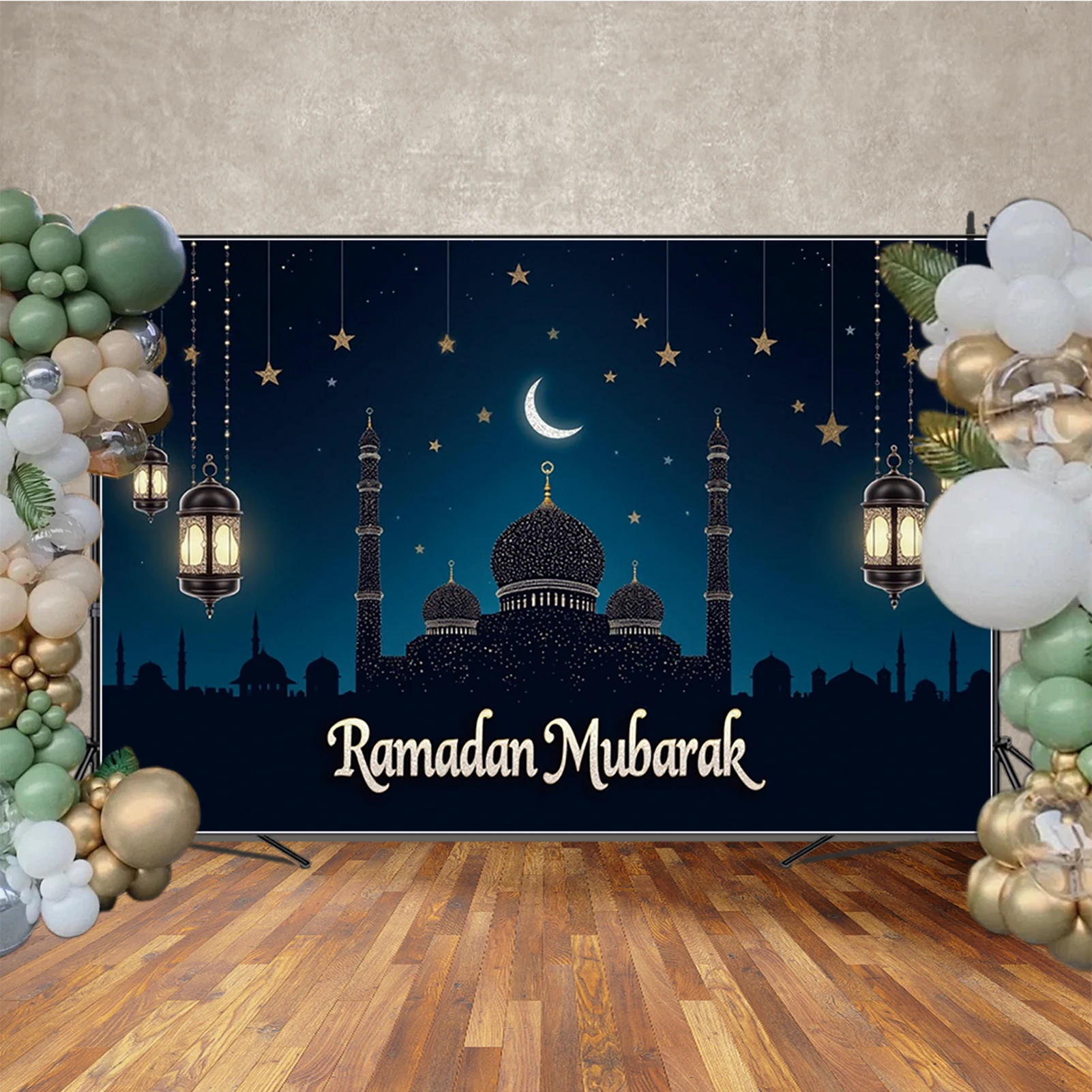 MOON.QG Ид аль-Фитр Рамадан фестиваль фон для фотосъемки Звездная ночь лунный свет фотозона фон вечерние портрет баннер