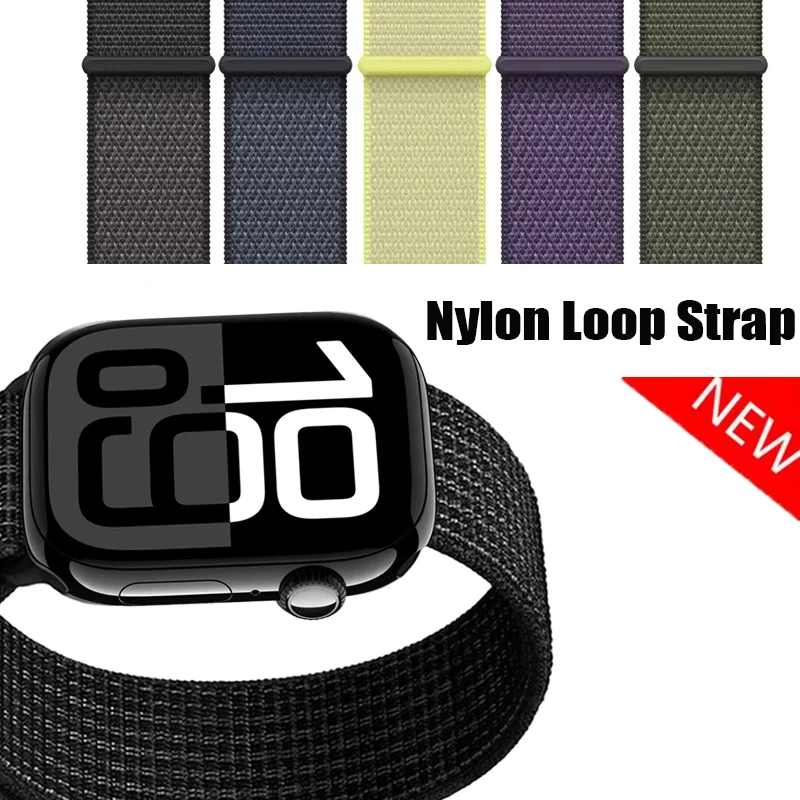 Nylon Loop Strap for Apple Watch Bands Ultra 3 2 49mm 44mm 40mm 41mm 45mm 42mm 46mm Bracelet iWatch Series 11 10 9 8 7 6 5 SE 3