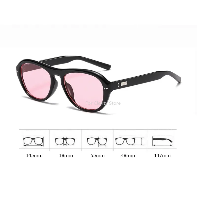 Korea Retro Oval Pink Sunglasses Women INS Street Shot Sunshade Glasses Dustproof Windproof Riding Glasses UV400 Sunglasses