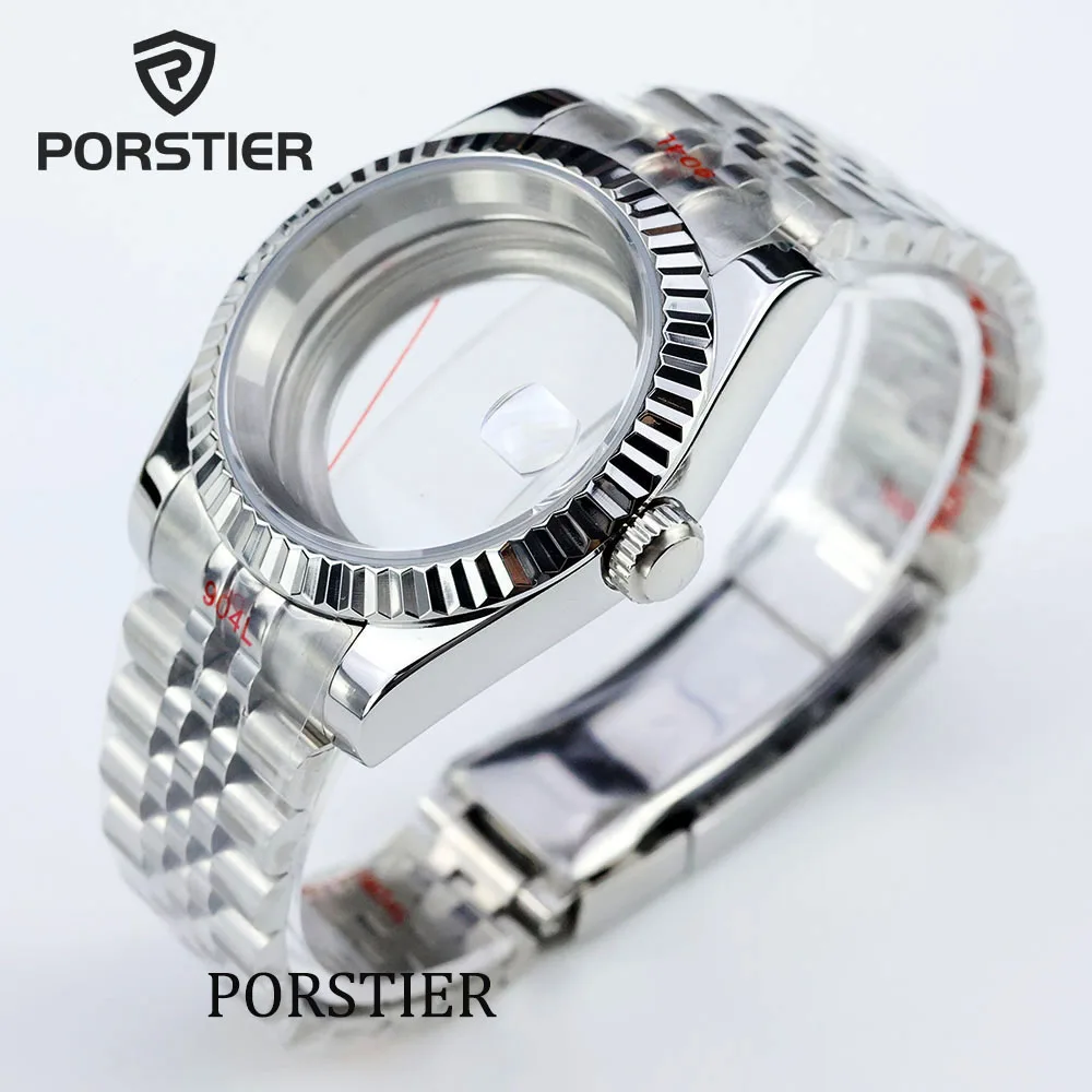 36/39mm Datejust Style Stainless steel Jubilee Bracelet Sapphire Crystal Watch Case For Nh35 Nh36 Movement 28.5mm Dial Seiko Mod