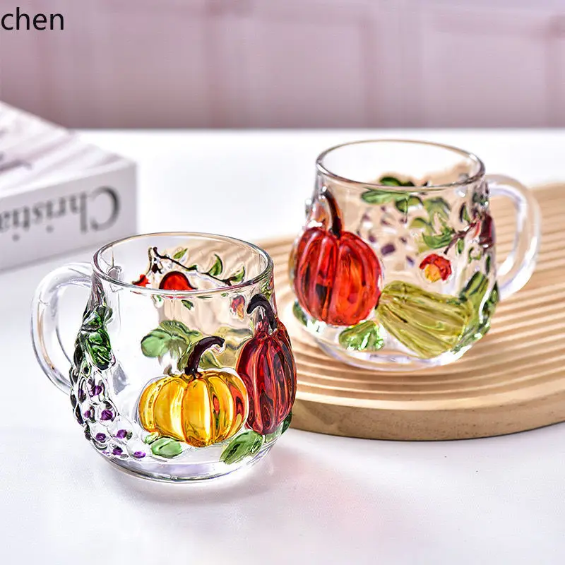 

Zml pumpkin glass heat-resistant mug - perfect for office coffee or home use