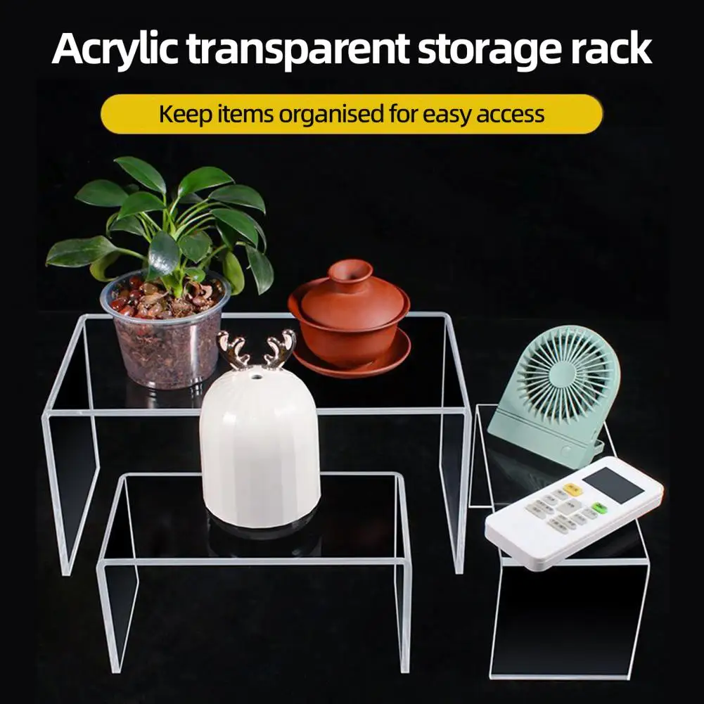 Clear Acrylic Display Riser Rectangular Tabletop Display Stand Reusable Dessert Risers Collectibles Shelf for Cupcakes Jewelry C