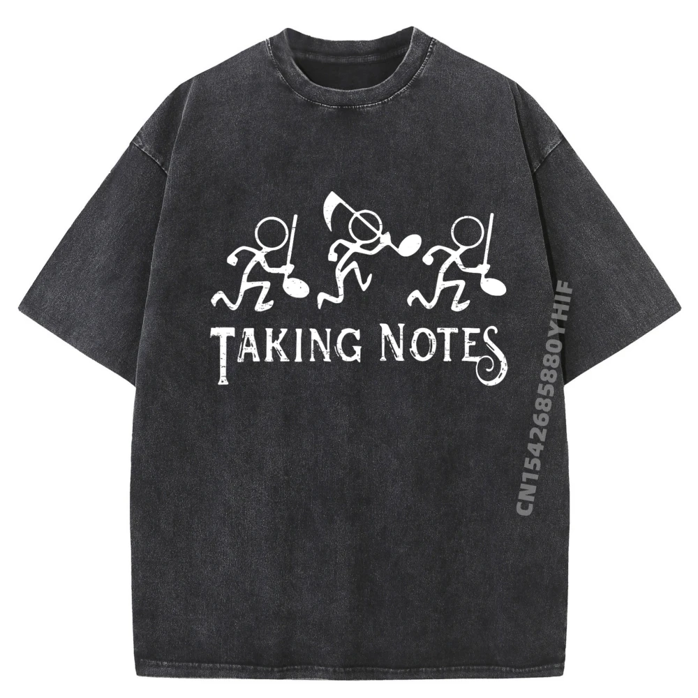 

Vintage Musical Taking Notes Music Lovers Teachers Funny Graphic Shirts Men T Shirts Oversized Washed Clothes