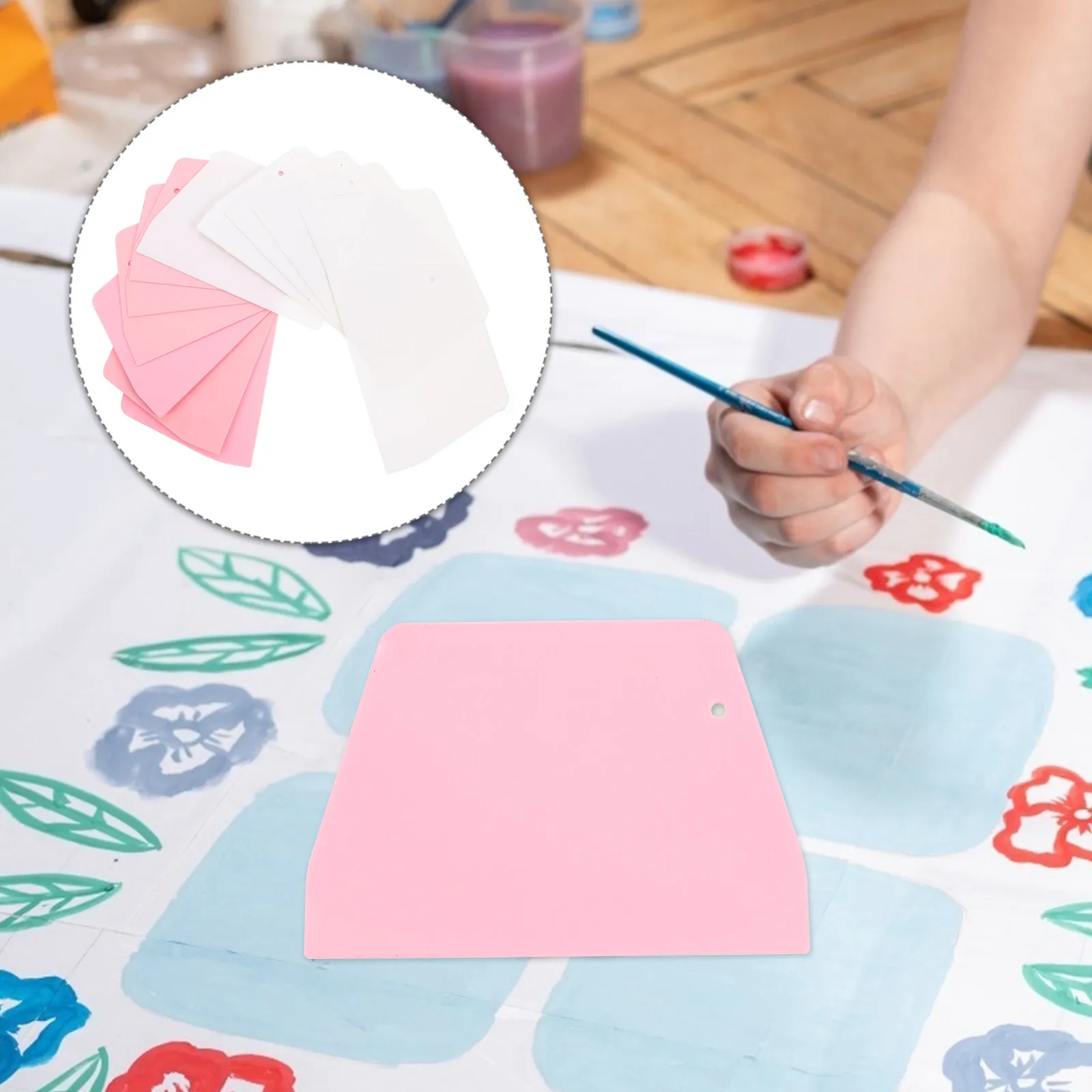 

12Pcs Premium Plastic Scrapers for Painting Drawing Pigment Color Mixing Art Tools Kids Hands-on Practice Creative DIY