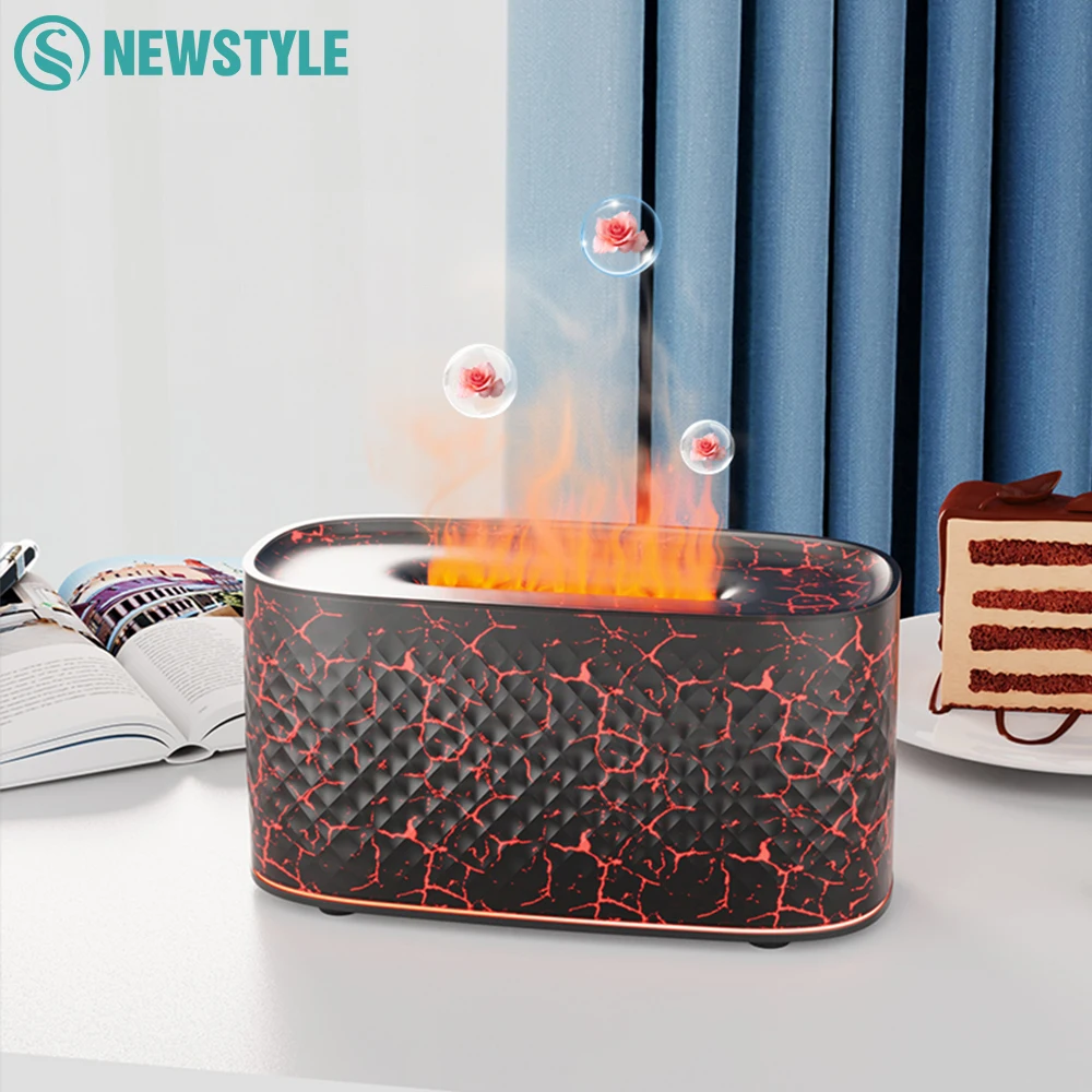 

Mini Colorful Flame Night Light with Air Humidifier 150ml USB Essential Oils Aromatherapy Diffusers for Bedroom Office Auto Off