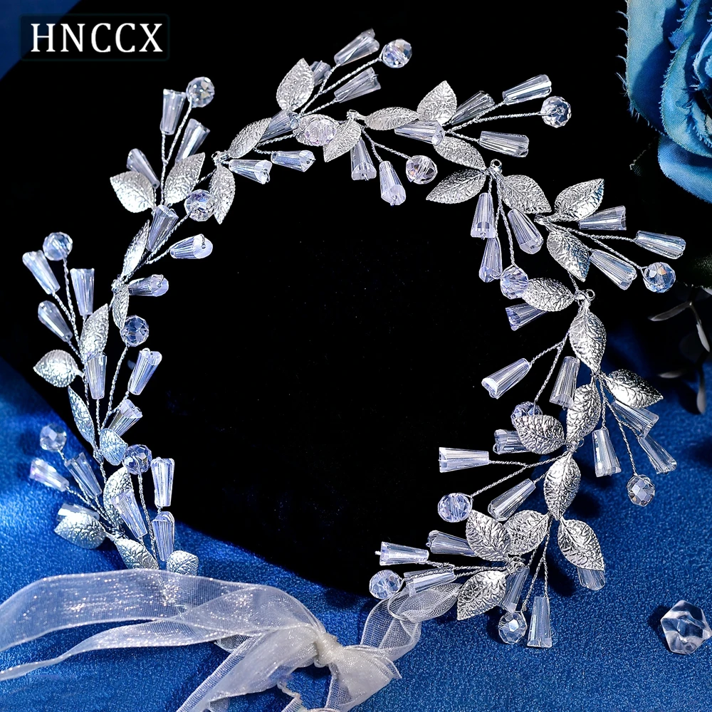 HNCCX Alloy Leaf Brides Headband Headwear Wedding Hair Jewelry Party Prom Accessories Shiny Crystal Bridesmaid Headpiece CP813