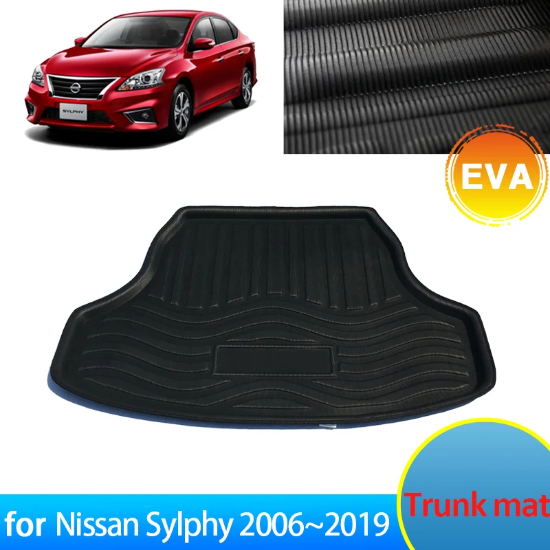 For Nissan Sentra Sylphy B17 G11 2006~2019 2014 Pulsar Almera Car Rear Trunk Mat Floor Tray Waterproof Liner Cargo Boot Carpet