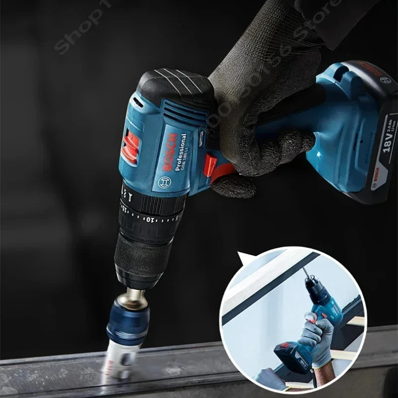 Professional BOSCH GSB 185-LI Wireless Drill Built-in LED Light Compact Body Narrow Space Repair Power Tool