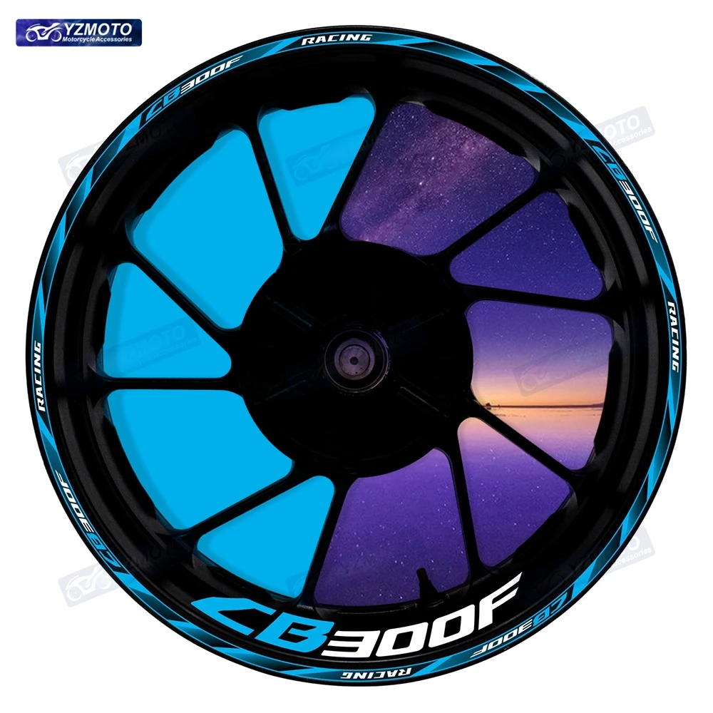 

Для Honda CB300F CB 300F мотоцикла 17-дюймовое переднее и заднее колесо, декоративная наклейка, наклейка на ступицу, светоотражающие водонепроницаемые наклейки на обод