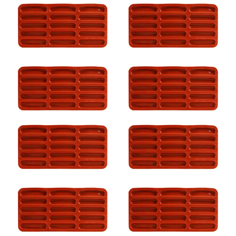 

【Top Picks】8X Tiramisu Finger Biscuit Silicone Mould,15 Cavities Cereal Bars Baking Mould,Chocolate Bar Mold