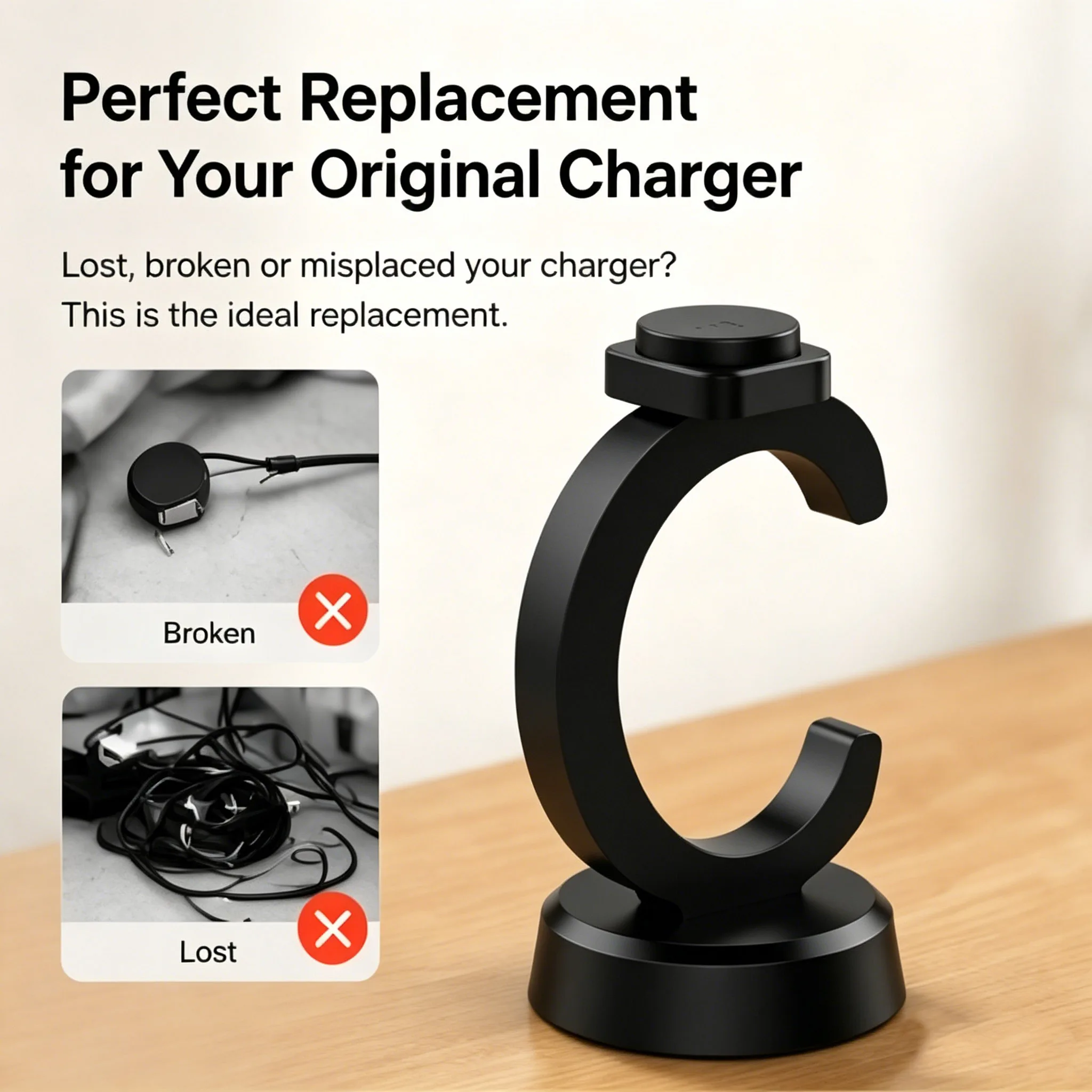 Magnetic charger suitable for Galaxy Watch8/watch8 classic/ultra2025/6 classic black wireless base charger