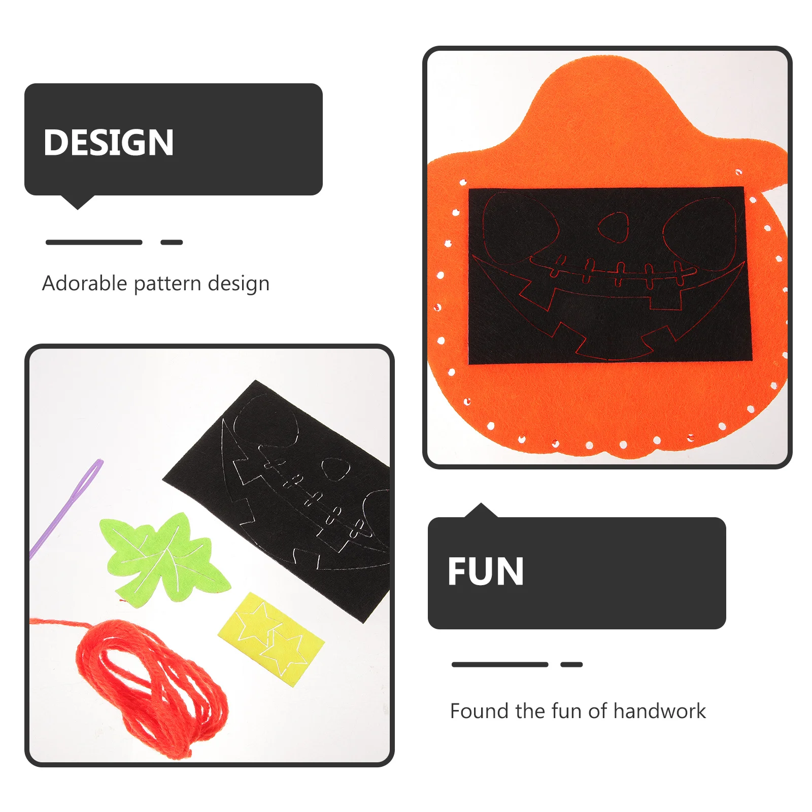 

4Sets Halloween Candy Bag DIY Material Package Multipurpose Tote Party Favor Treat Goodie Bags Party Bag Halloween Gift Bags