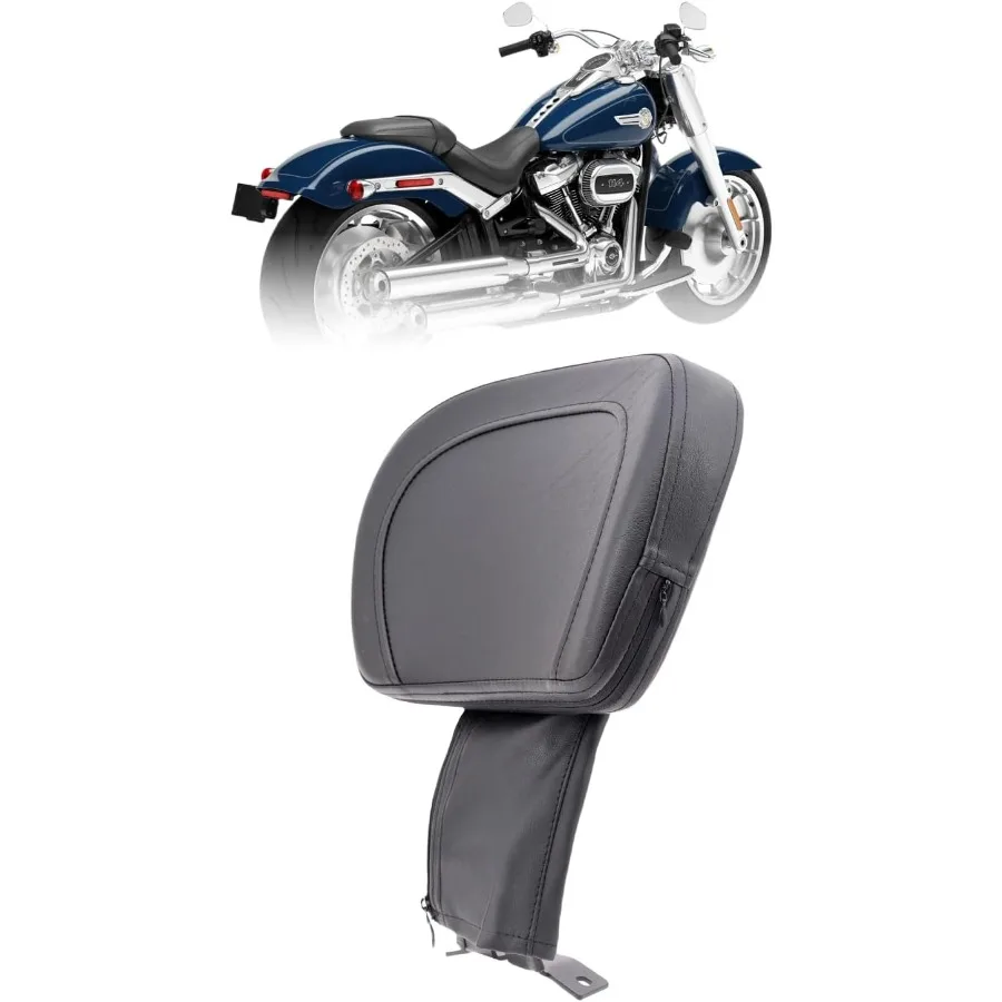 مسند ظهر للسائق قابل للتعديل لدراجة Harley Fatboy Heritage Softail Classic FLSTC 072020 مع تصميم NodStudded باللون الأسود f #1