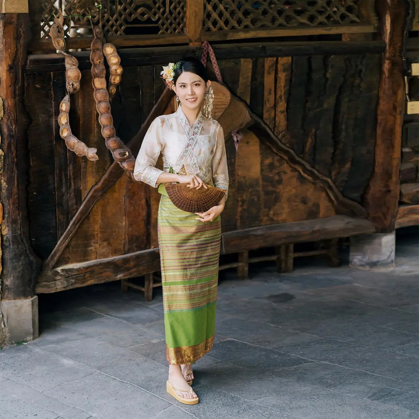 Thailandia Myanmar donna Dai abbigliamento danza etnica spettacolo costume Dai abbigliamento tradizionale estate Dai outfit