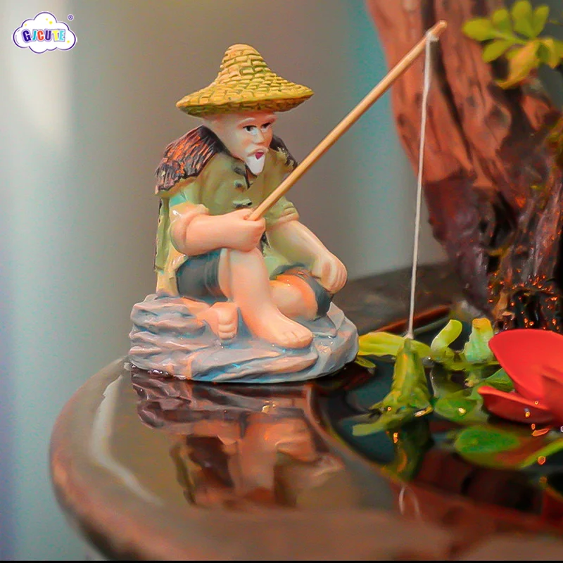 

Кукольный домик, креативное миниатюрное украшение для рыбалки стариков из ПВХ, Цзян, Тай гонг, рыболовный аквариум, бонсай, садовый рокер, аквариумный ландшафт, Декор