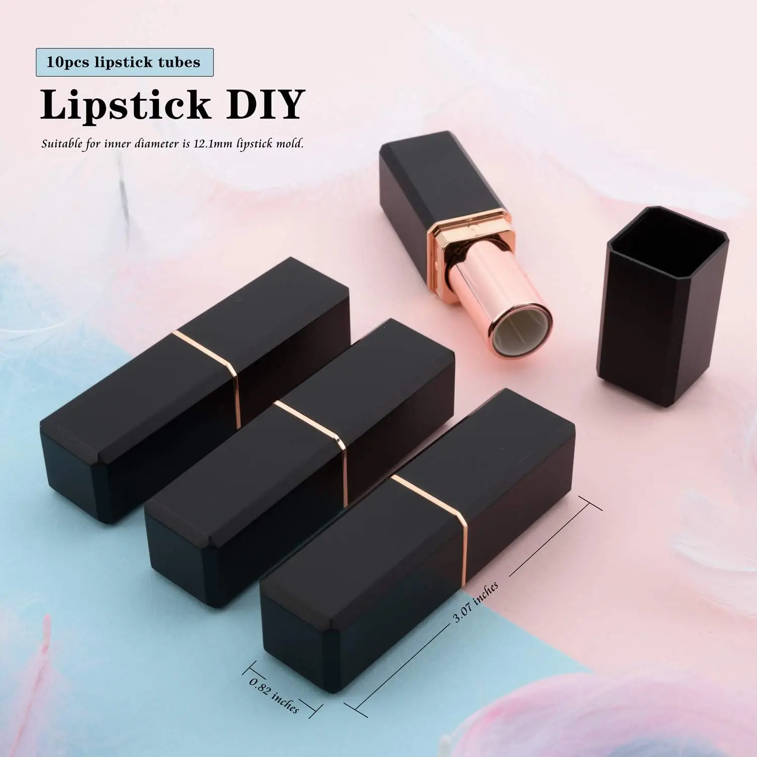 20 Stück leere Lippenstifttuben, DIY-Kosmetik-Lippenstift, 12,1 mm, leere Tuben, selbstgemachte Lippenstiftbehälter, Lippenbalsam-Behälter – Detail 6