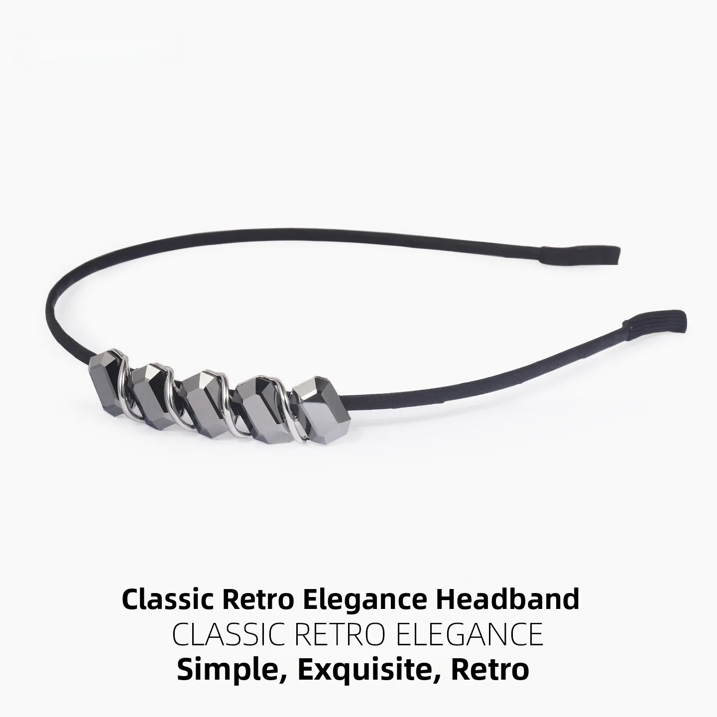 elegant-sparkling-crystal-hairband-aiqila-simple-grid-crystal-order-design-black-women's-office-fashion-accessory-handcrafted