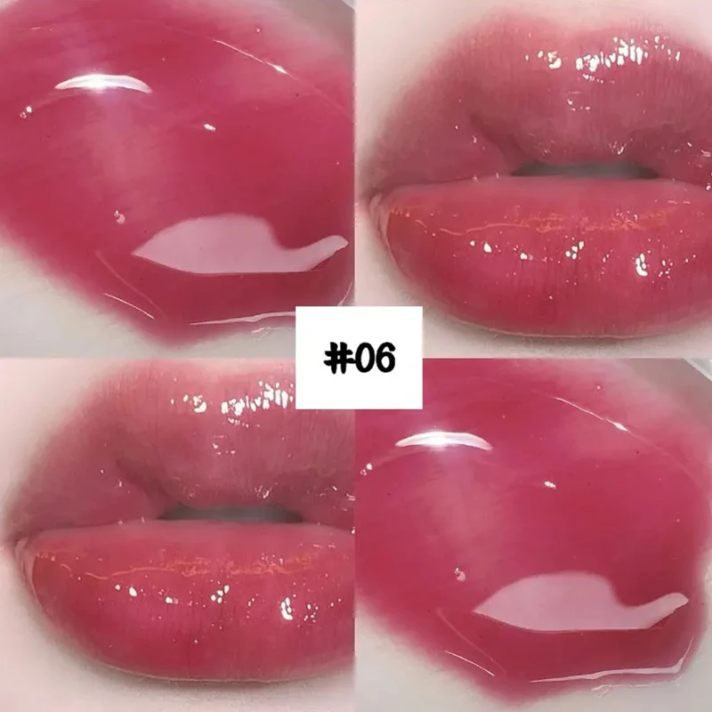 Cherry Pink Mirror Lip Gloss grassoccio Glitter Crystal Crystal Jelly Waterproof Moisturize Long Lasting Sexy Oil Lip Tint Makeup