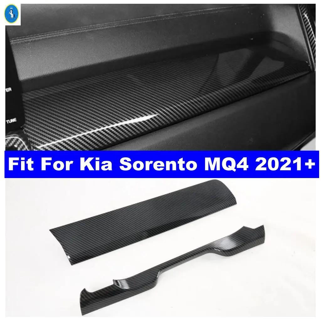 

Carbon Fiber Look Car Dashboard Center Console Panel Stripes Decor Cover Trim ABS Accessories For Kia Sorento MQ4 2021 2022 2023