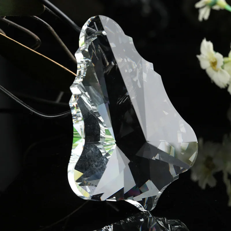 

Free Rings 50pcs 76*51*21mm Clear K9 Crystal Christmas Tree Shape Chandelier Pendants Out Door Christmas Tree & Home Decoration
