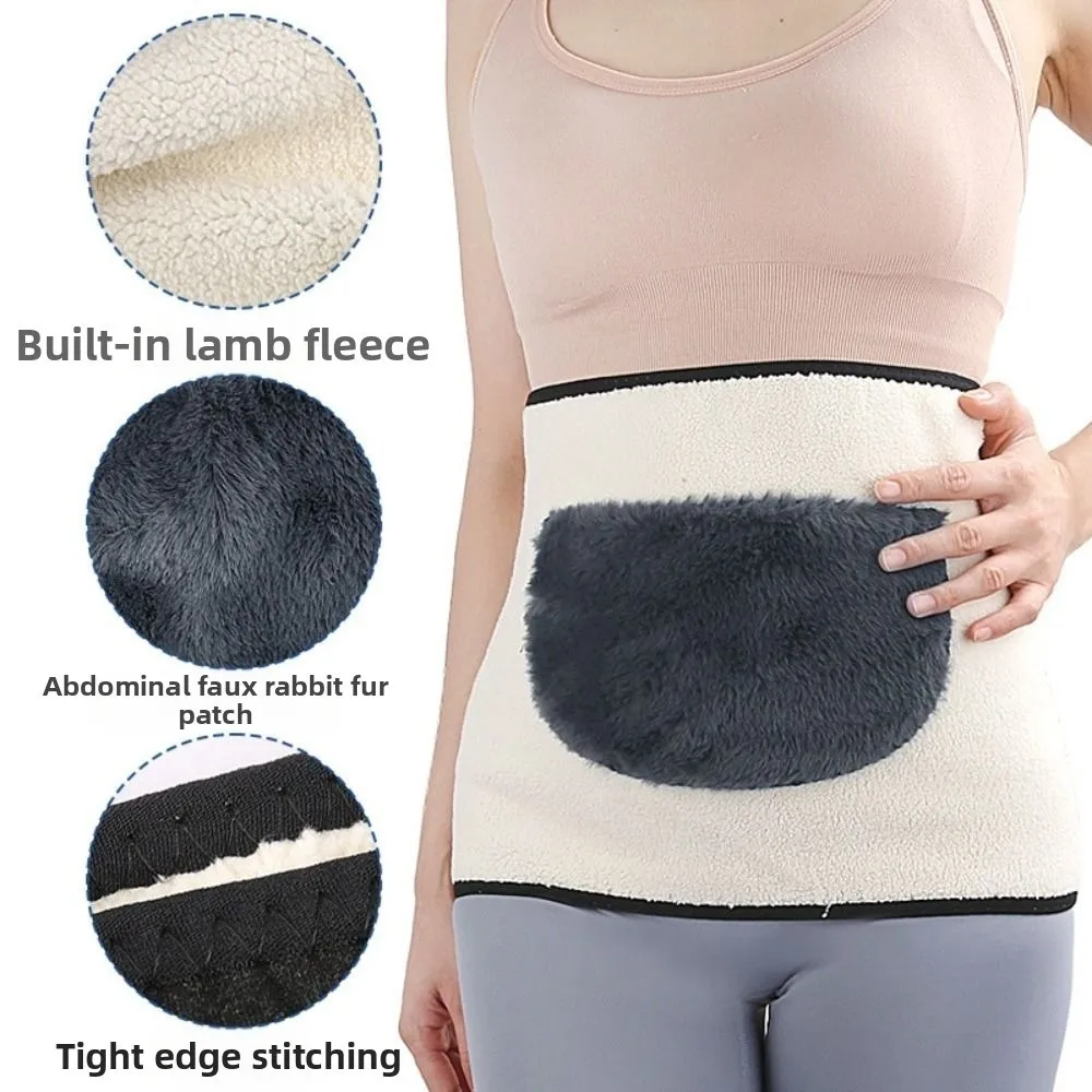 Durable Elasticity Warm Waistband Warm Stomach Anti-Cold Girdles Shapewear Fleece Lining Warm Belt