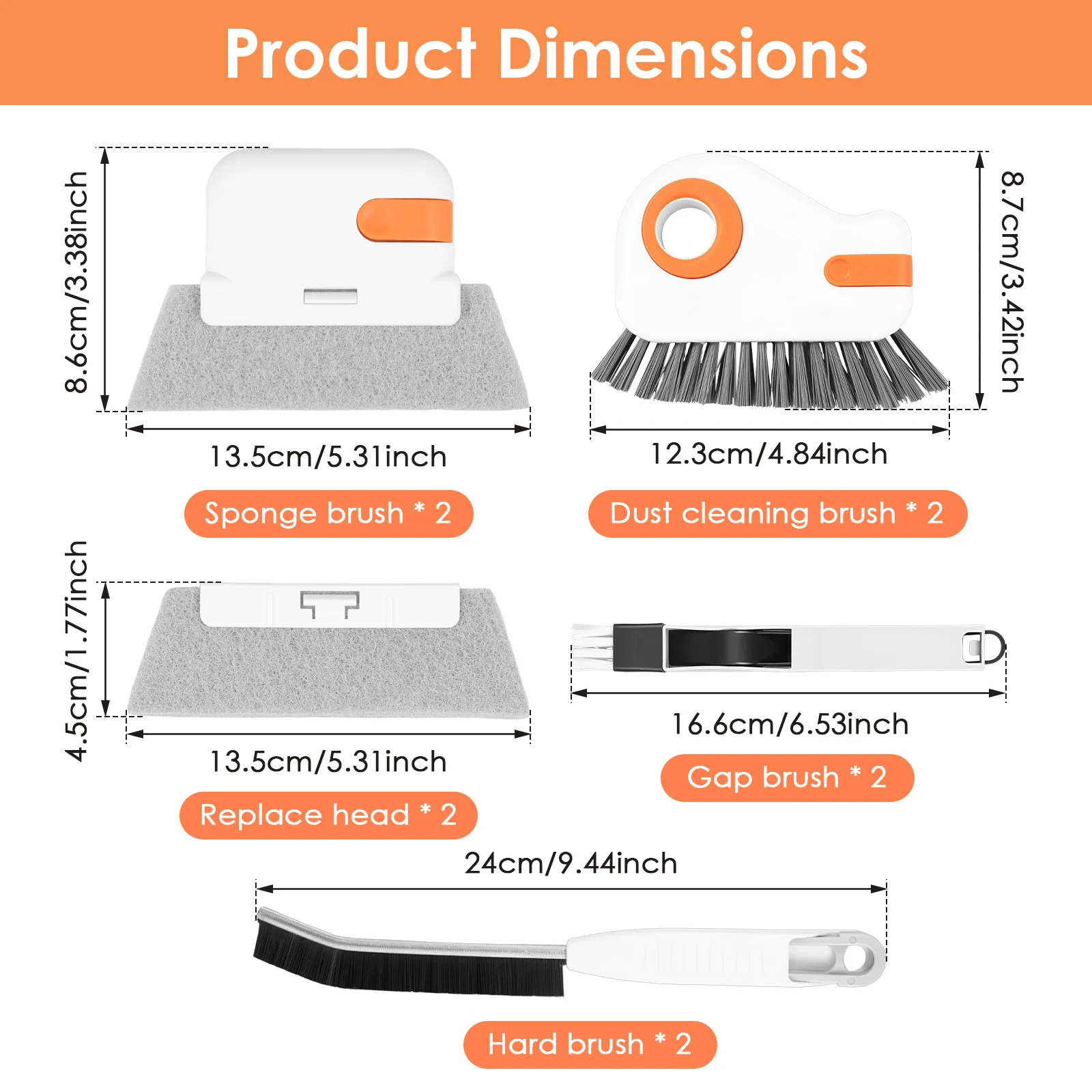 10Pcs Window Track Groove Cleaning Brush Set Household Multifunctional Cleaning Tool Window Windowsill Recess Gap Cleaning Brush