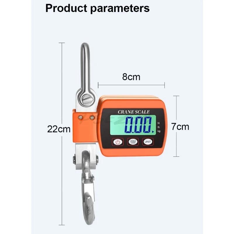 500kg Electronic Handheld Portable Suspension Scale 300kg Aluminum Shell Direct View Hook Scale