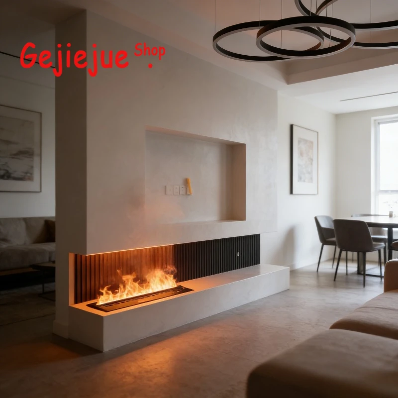 Touch Control Electric Fireplace,luxury Gold Mist Firepit,Digital Display Water Vapor Fireplace with Timer Setting,3d Fireplace