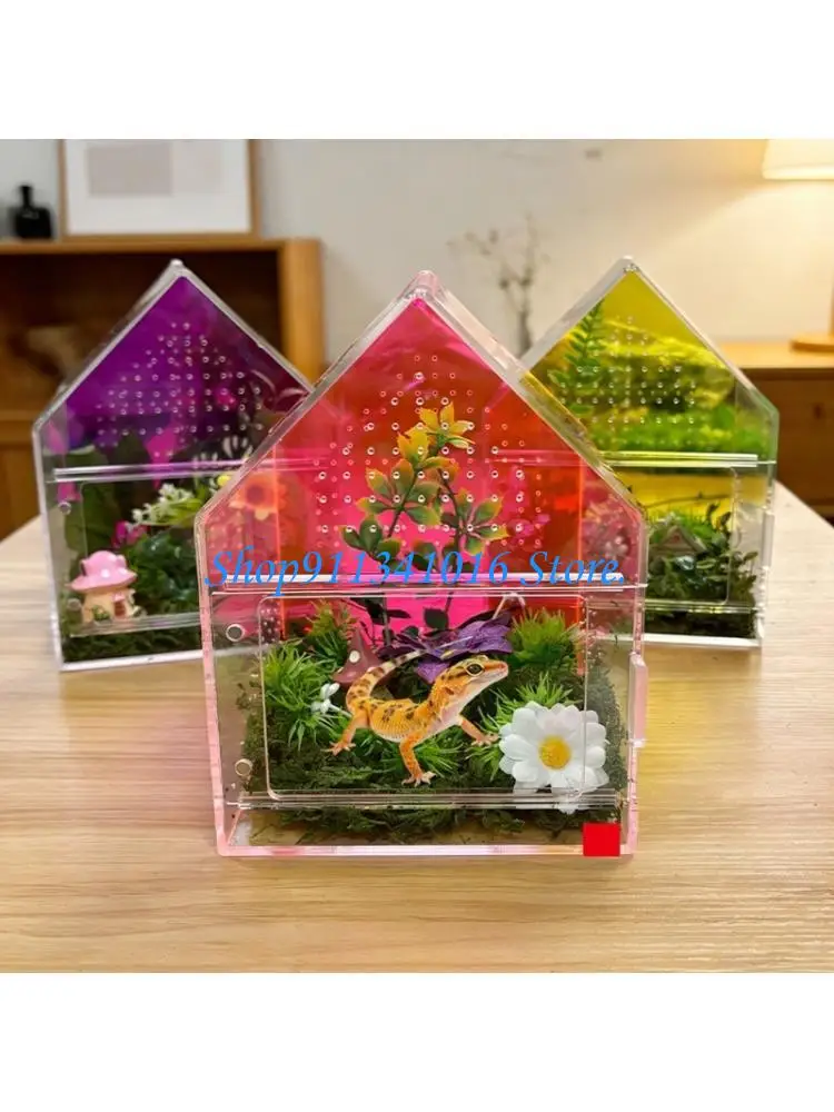 

Acrylic Reptiles Habitat Containing Ventilation Lid Small Pet Closure