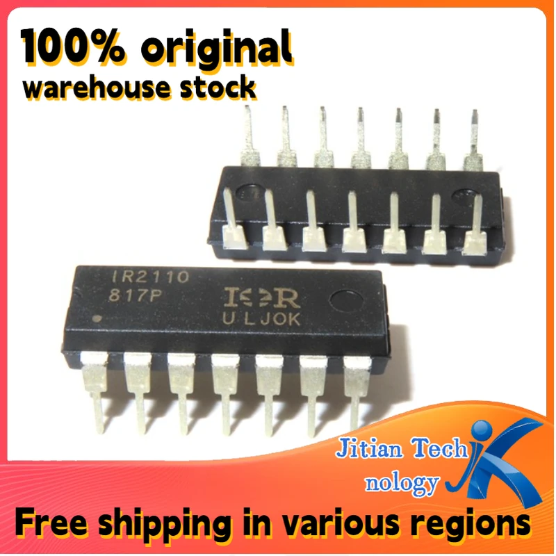 10PCS 100% New IR2110PBF logo IR2110 DIP-14 500V Gate driver IC chip Channel direct sales