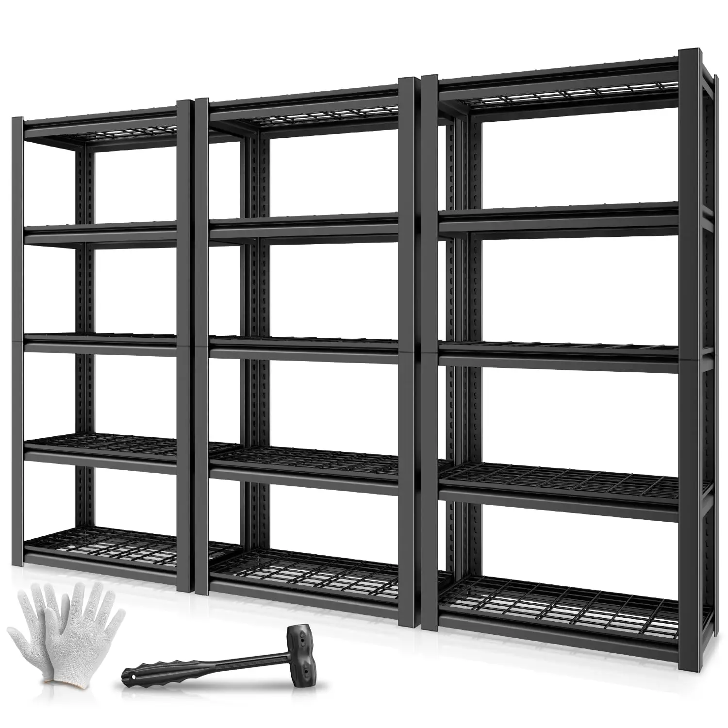 5-Tier Adjustable Metal Storage Shelves 72"Hx35"Wx16"D 3000LBS Garage Pantry Kitchen Rack Unit, Customized