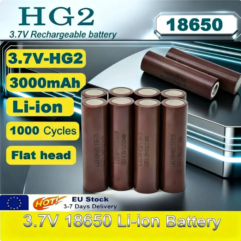 Batterie rechargeable 100% neuve HG2 18650 3000mAh, 18650HG2 3.6V, décharge 20A Max 35A, batteries de puissance