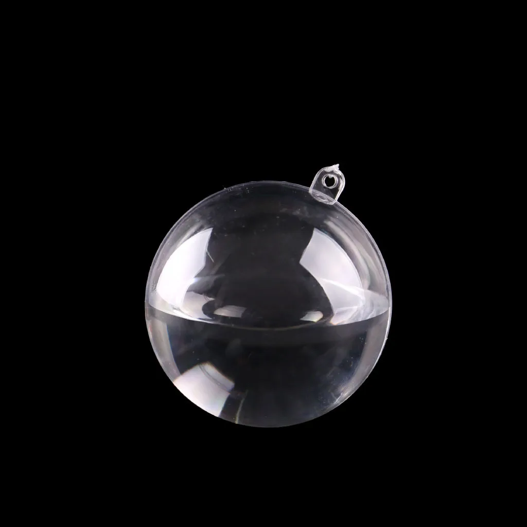 Transparent Refillable Ball Set Clear Plastic Sphere Baubles Open and Fill Ornaments for Holiday Tree