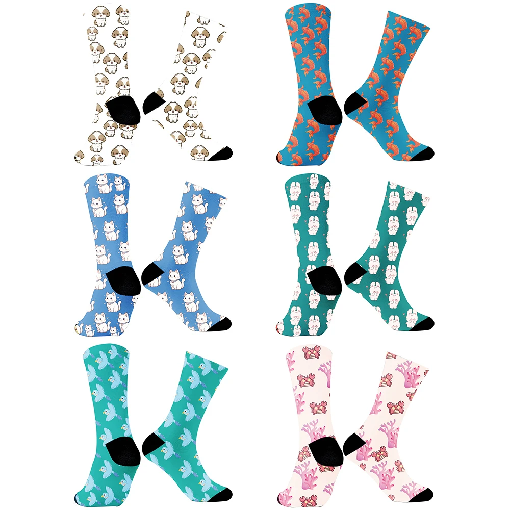 2024 New Printed socks Funny Socks Candy Vintage Harajuku Hip Hop Novelty Crazy Socks