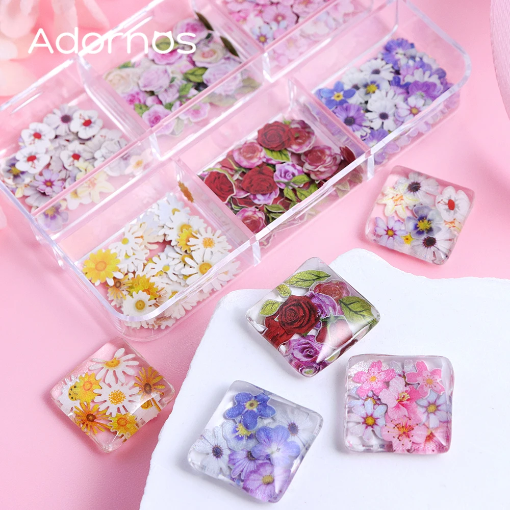 Wood Pulp Flowers Chips Epoxy Resin Mold Filling UV Resin Decorative Paper Flower Valentines Day Gifts DIY Jewelry Crafts Making