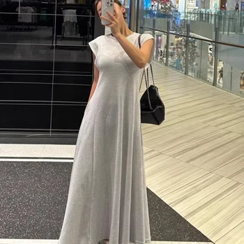 우아한 긴 슬리밍 여름 드레스 여성의 부드러운 슬림 맞는 민소매 탱크 탑 조끼 드레스 세련된 새로운 도착