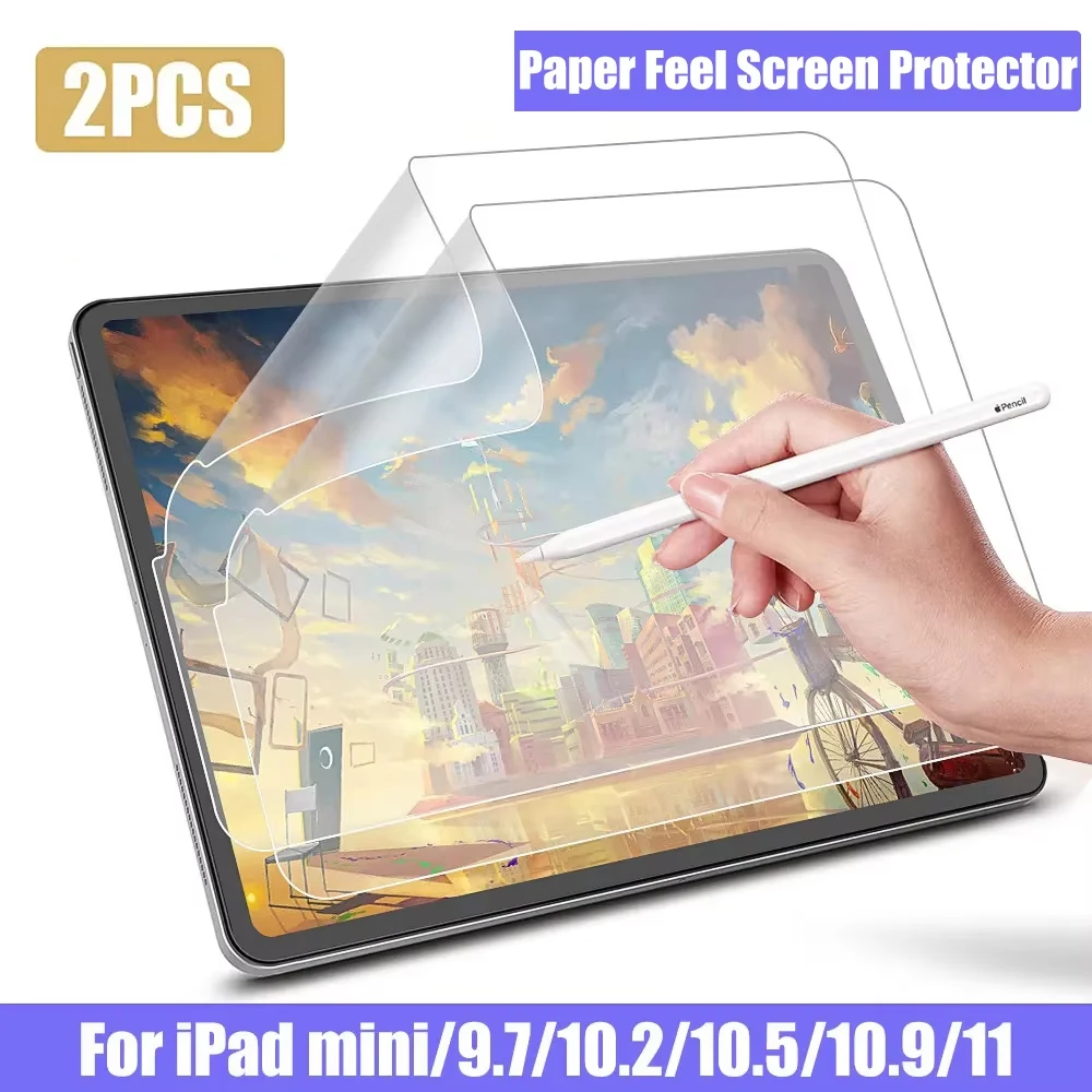 2Pcs Paper Feel Film Screen Protector for Apple iPad Air11 13 M3 M2 A16 2025 iPad Pro 11 10.2 7/8/9th 10th Gen Air 2 3 4 5 10.9