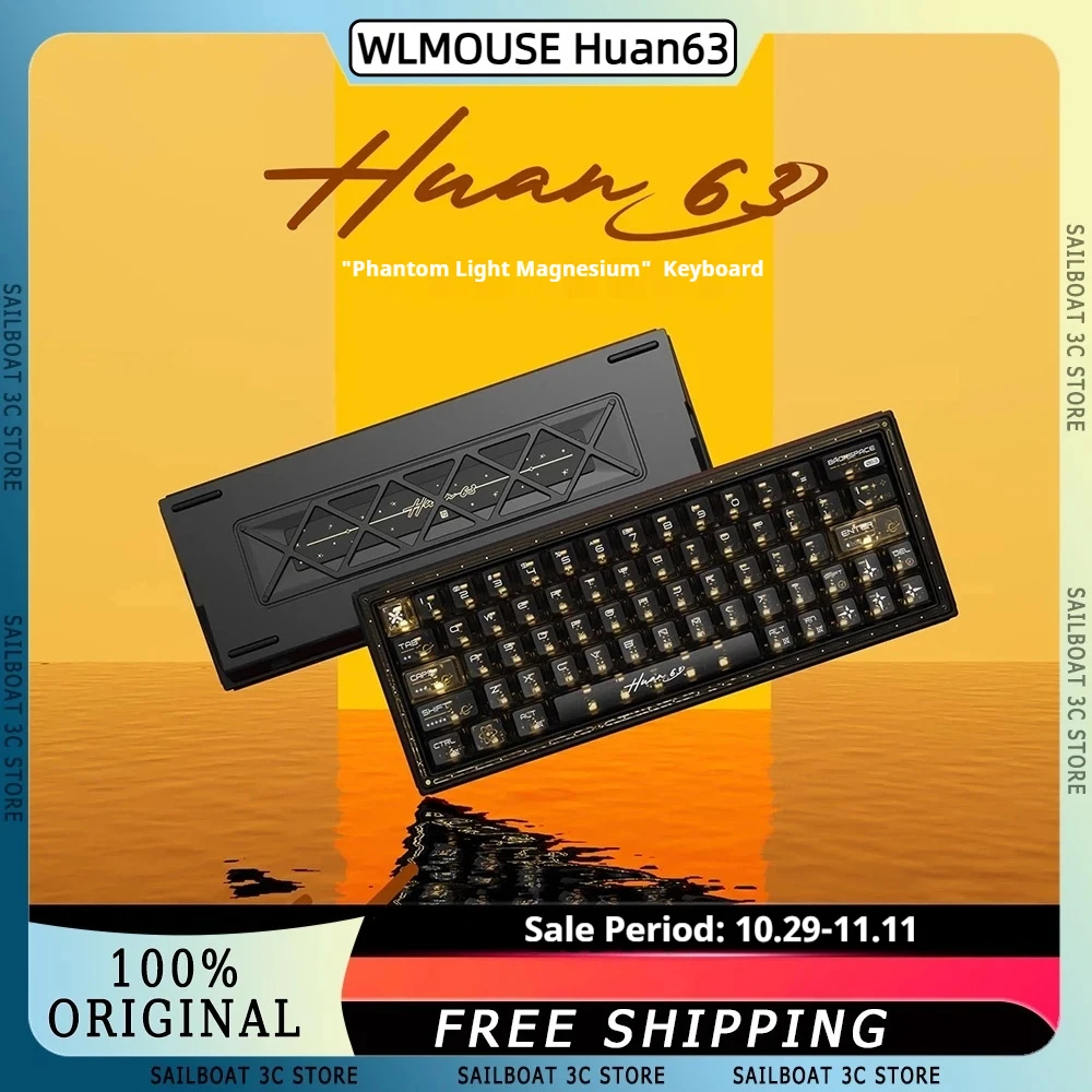 

WLMOUSE Huan63 Magnetic Switch Keyboard 8K Polling Rate RT0.001mm Gasket Hot-Swap Custom Magnesium Alloy Keyboards for Gaming PC