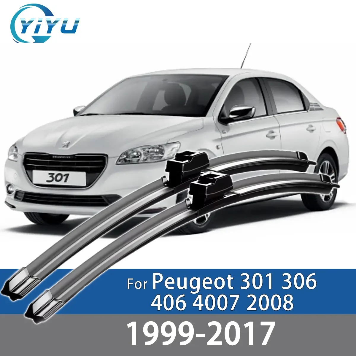 2 Stück Auto-Frontscheibenwischer für Peugeot 301 306 406 4007 2008 1999-2017 Windschutzscheiben-Zubehör