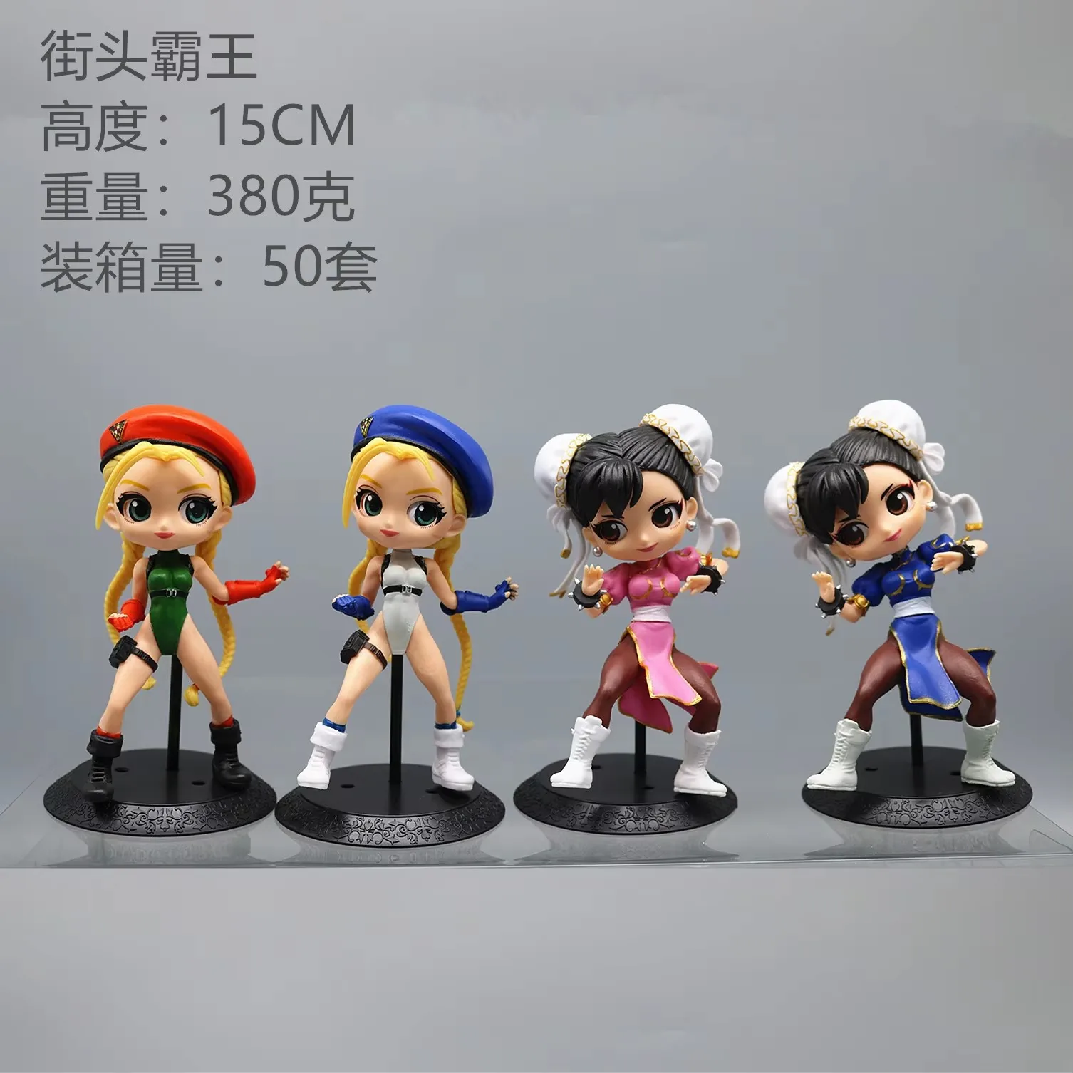 4szt Anime Street Fighter Figurka Cammy White Chun Li Action Figure Figuirne Statue Model Doll Collectible Ornament Toys Gifts