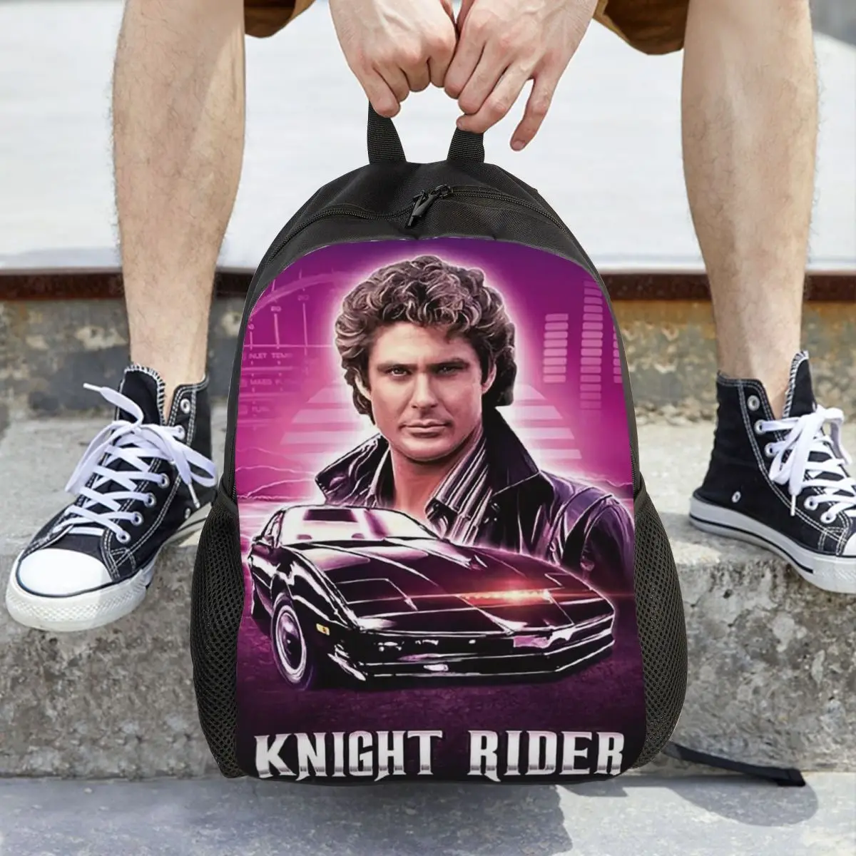 

Knight Rider Action Tv Series Backpack Daypack Large Capacity Kids BookBag School Bag Shoulder Bags for Men Women