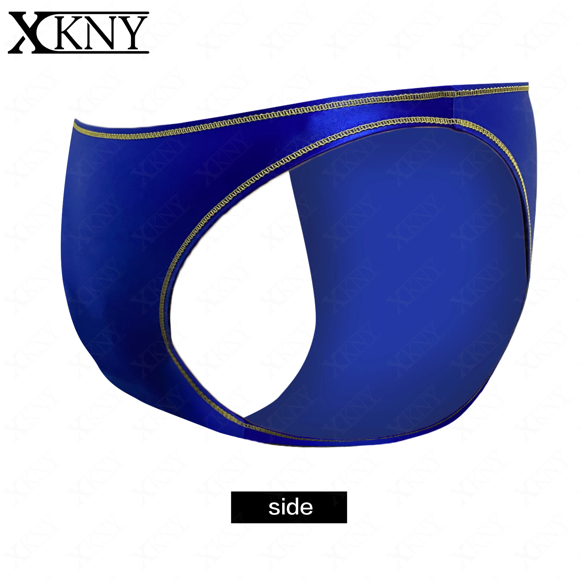 XCKNY larger waist men glossy underwear oil Contrasting edge breathable sports briefs Silk High elasticity briefs Mens bikini