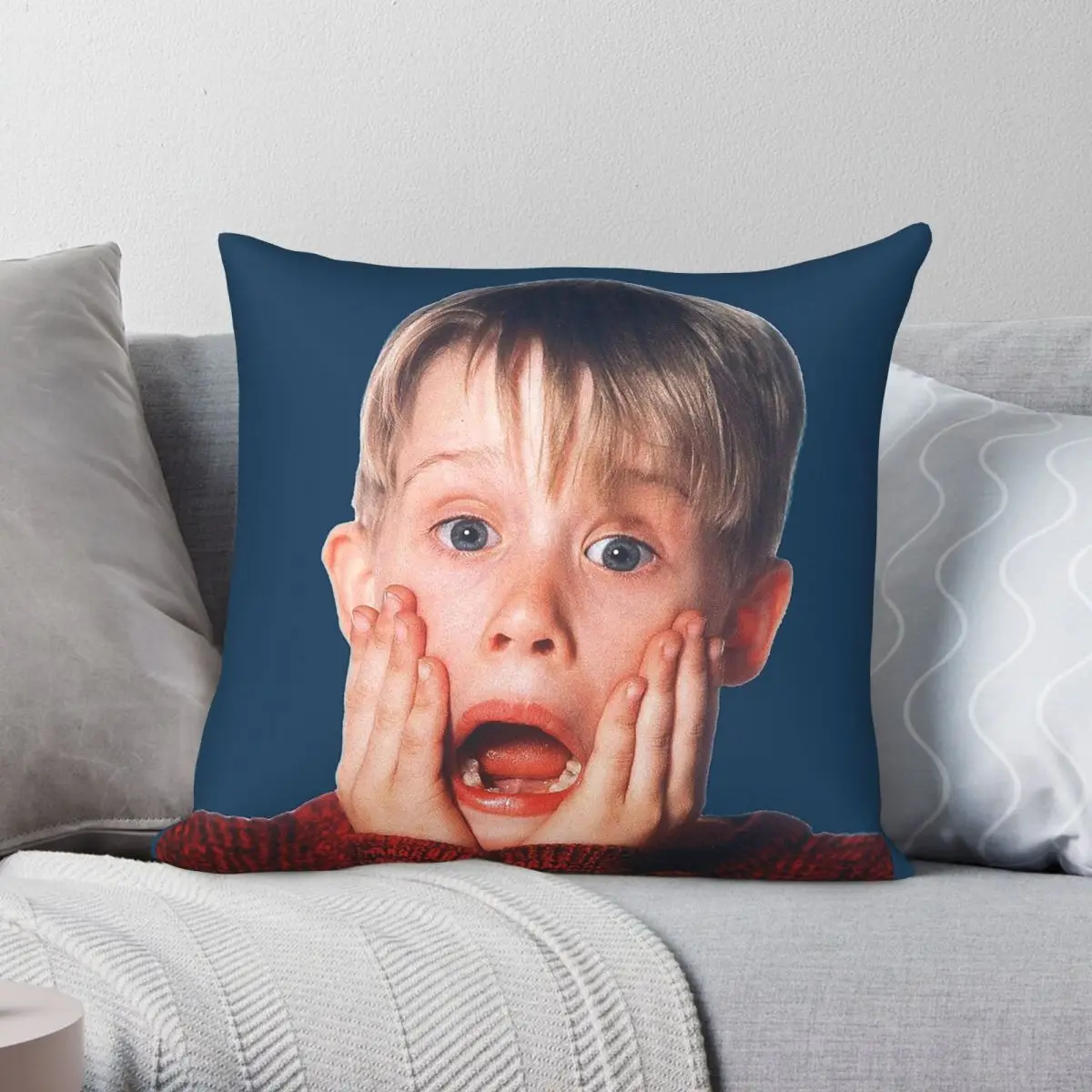 Kevin Scream Home Alone Square Pillowcase Polyester Linen Velvet Pattern Zip Decorative Throw Pillow Case Home Cushion Cover