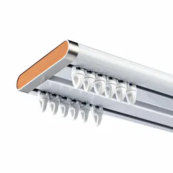 Luxurious Thick Double Rails Design Straight Curtain Track Set, Nano Silence Curtain Rod Accessories, Ceiling Installation