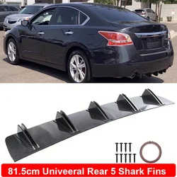 81.5cm Universal Rear Bumper Diffuser 5 Shark Fins Splitter Spoiler Body Kit For Nissan Altima 2005-2023 Car Accessories