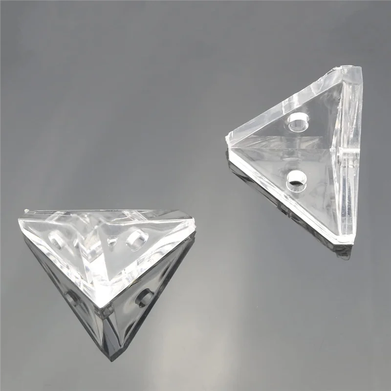 Y14A12Pcs Acrylic Corner Brackets with Semitransparent Screws Clear 3-Hole Right Angle Joint Brace Brackets