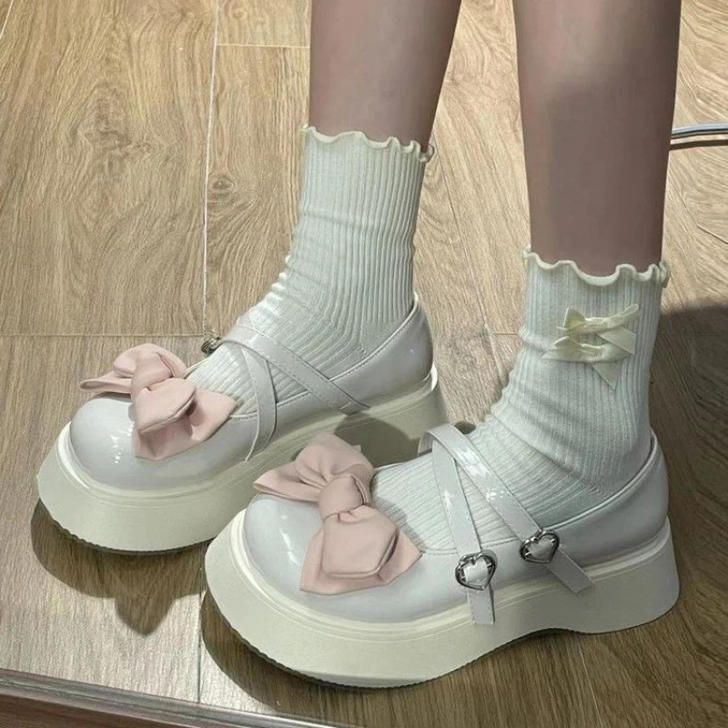 

Women's Strapless Low-Top Shoes Platform Sole Shallow Mouth Round Toe Rubber Sole Fashion Casual Single Shoes