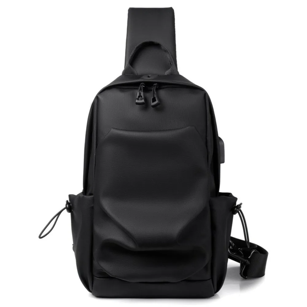 

Breathable Men's Chest Bag Adjustable Strap Multi Functional Outdoor Shoulder Bag Usb Charged Large Capacity Sports Sling Bag